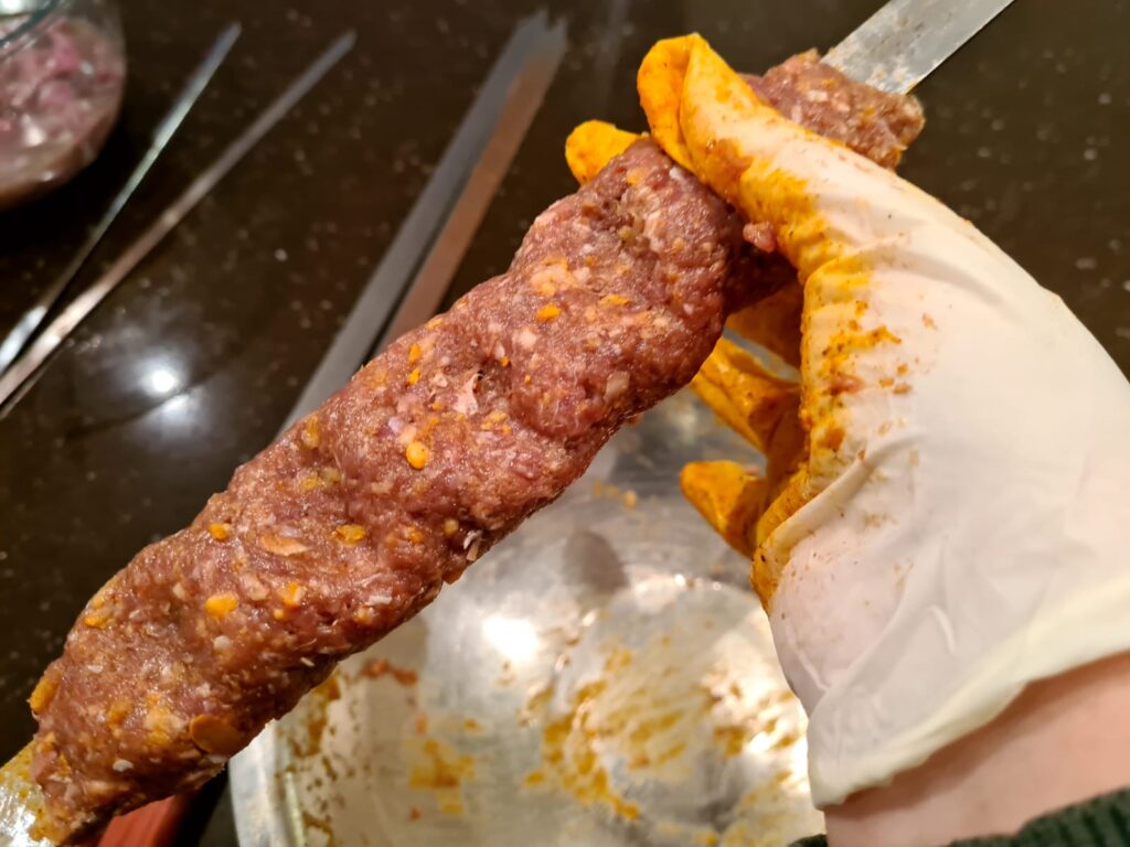 How to make kabab stick to your skewer